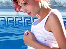 La baigneuse rousse se fait dilater la rondelle 7